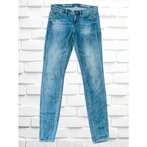 Madewell Women’s 27x34 Skinny Skinny Denim Jeans • Blue Faded Stonewash Low Rise